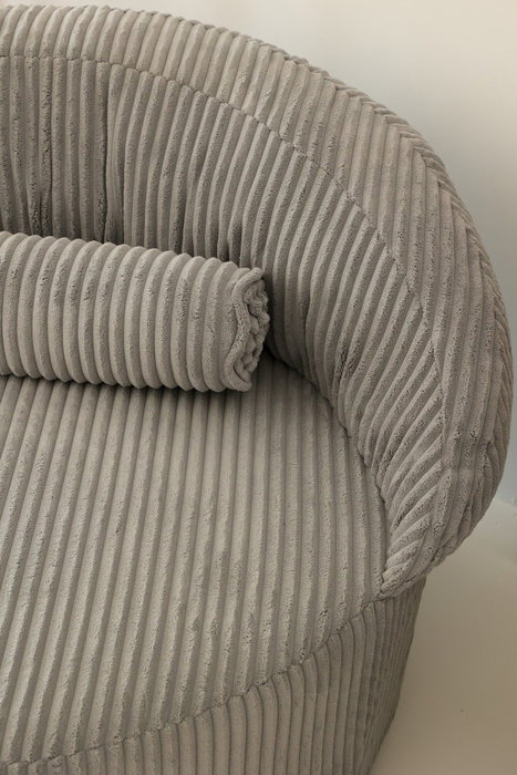 Atelier Del Sofa Juego de Sofá de 1 Plaza y Pouffe Antracita